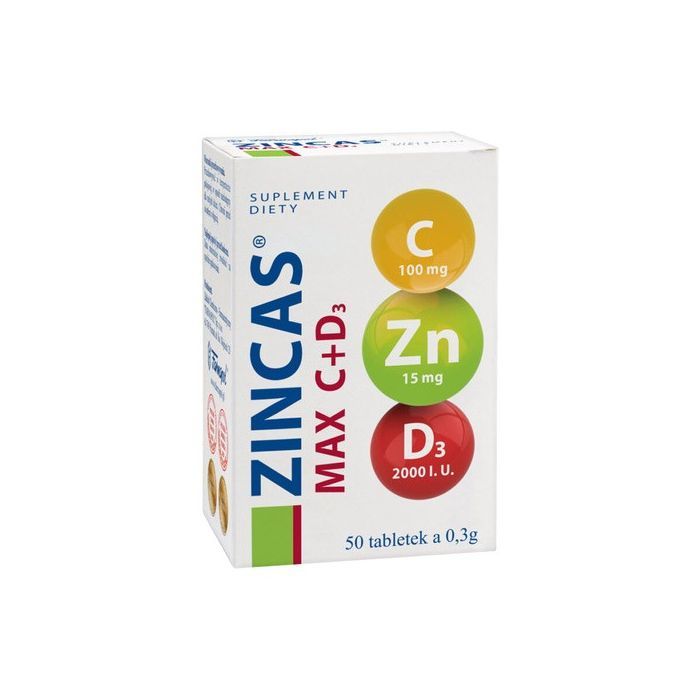 Zincas Max C+D3, tabletki, 50 szt. main product photo