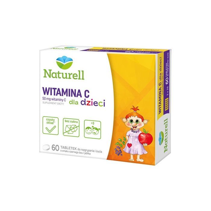Naturell Witamina C dla dzieci, tabletki do żucia i rozgryzania, 60 szt. main product photo