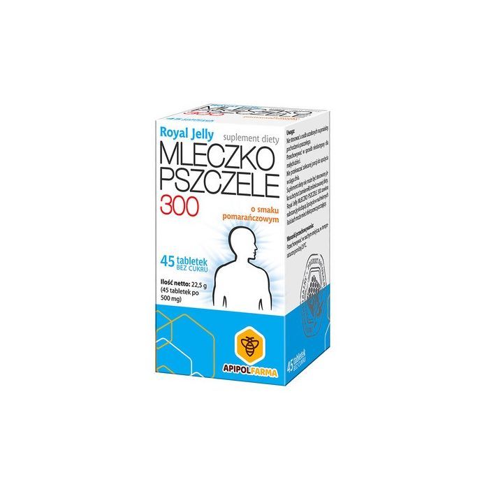 Mleczko pszczele Royal Jelly 300, tabletki, smak pomarańczowy, 45 szt. main product photo