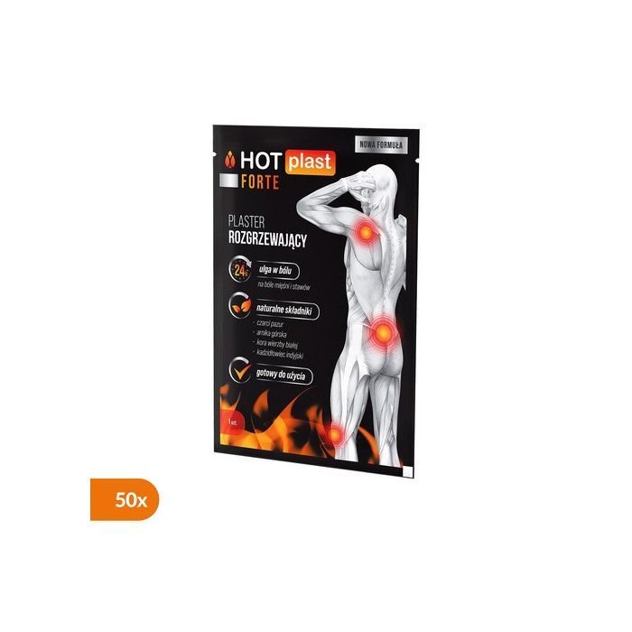 Hot Plast Forte, plaster rozgrzewający, 9 cm x 14 cm, 50 szt. main product photo