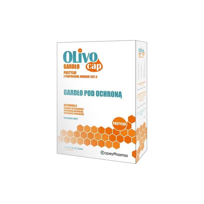 Olivocap Gardło, pastylki do ssania z propolisem, miodem i witaminą C, 16 szt. main product photo
