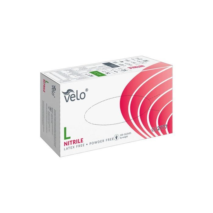 Rekawice Velo Nitrile, b/pudr,r.L,100szt main product photo