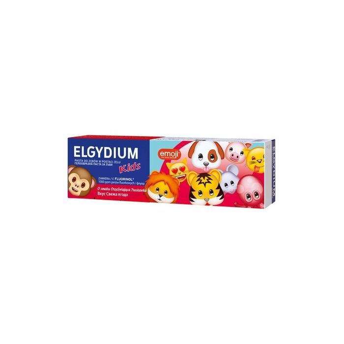 Elgydium Emoji Kids, orzeźwiająca truskawka pasta do zębów dla dzieci 3-6 lat, 50 ml main product photo