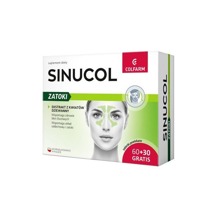 Sinucol Zatoki, tabletki powlekane, 90 szt. (60 szt. + 30 szt.) main product photo