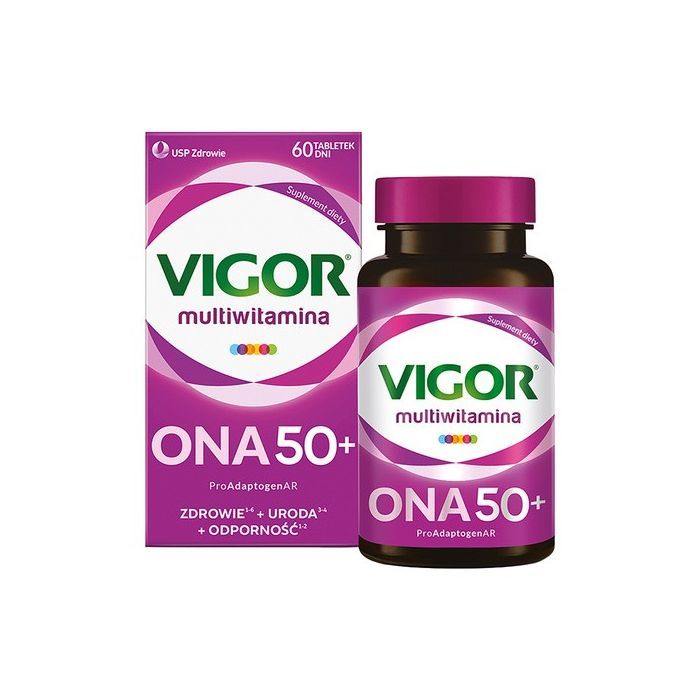 Vigor multiwitamina ONA 50+ zestaw witamin i minerałów z ashwagandhą i reishi, tabletki, 60 szt. main product photo