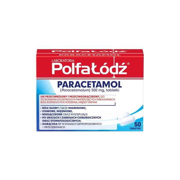 Paracetamol Polfa-Łódź, 500 mg, tabletki, 50 szt. main product photo