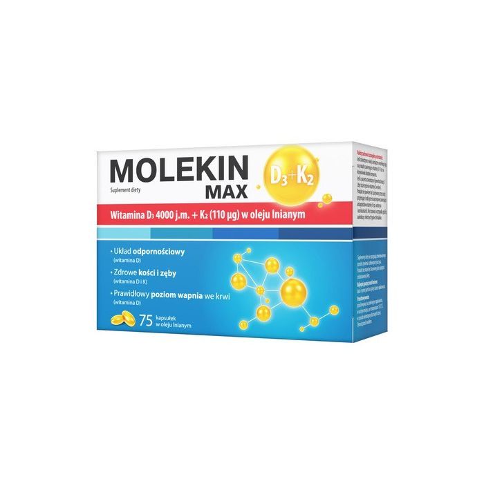Molekin D3 + K2 MAX w oleju lnianym, kapsułki, 75 szt. main product photo