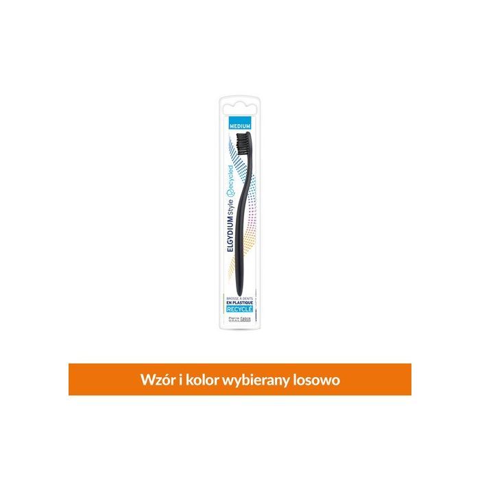 Elgydium Style, szczoteczka z plastiku z recyklingu do zębów, średnia, 1 szt. main product photo