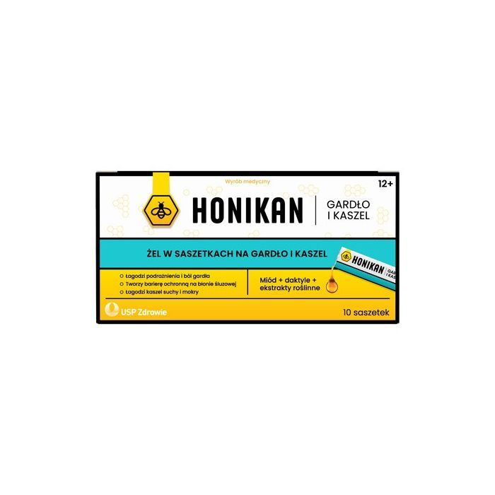 Honikan Gardło i Kaszel, żel doustny, 10 saszetek main product photo