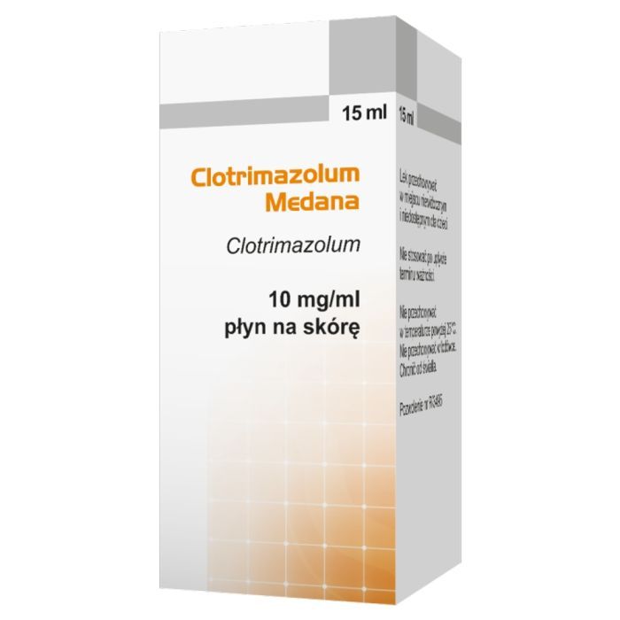 Clotrimazolum Medana, 10 mg/ml, płyn na skórę, 15 ml main product photo