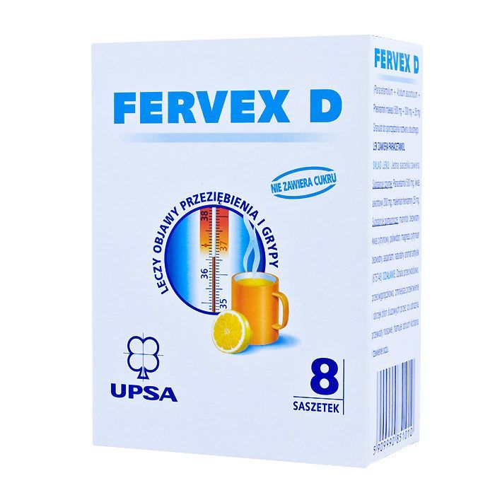 Fervex D, granulat do sporządzania roztworów doustnych, 8 saszetek main product photo