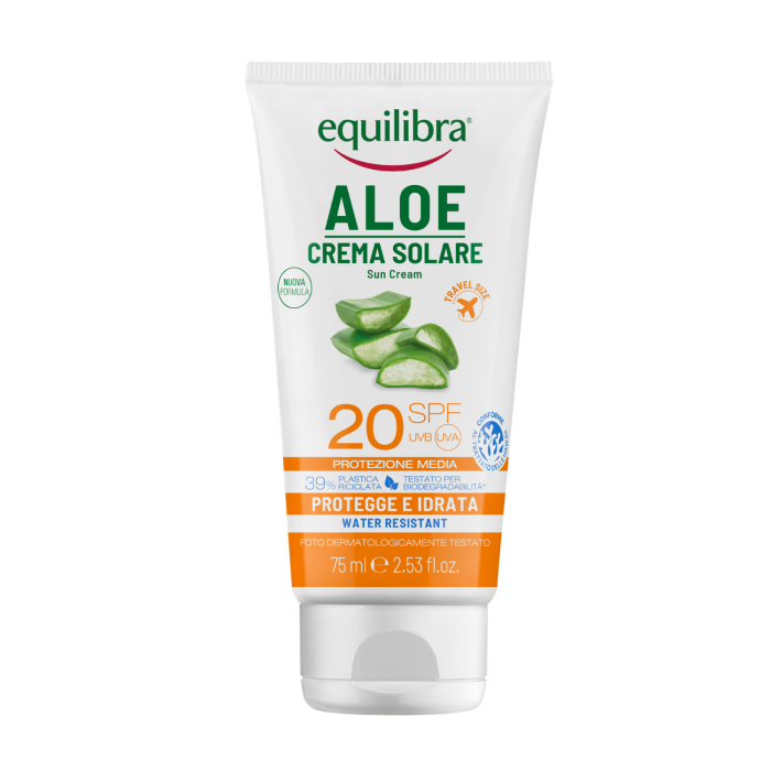 Equilibra Aloe, Aloesowy krem przeciwsłoneczny SPF 20 UVB/UVA, 75ml main product photo
