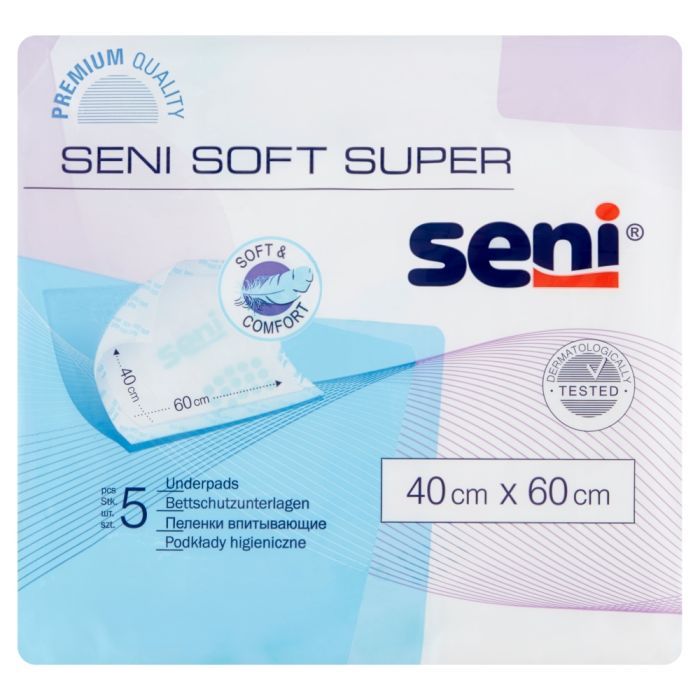 Seni Soft Super, podkłady higieniczne, 40 cm x 60 cm, 5 szt. main product photo