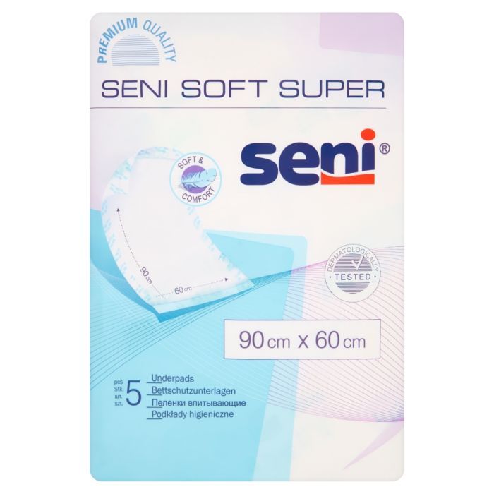 Seni Soft Super, podkłady higieniczne, 90 cm x 60 cm, 5 szt. main product photo