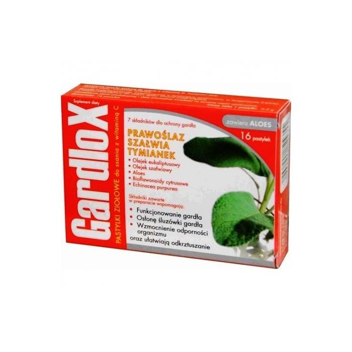 Gardlox, pastylki ziołowe do ssania z witaminą C, 16 szt. main product photo
