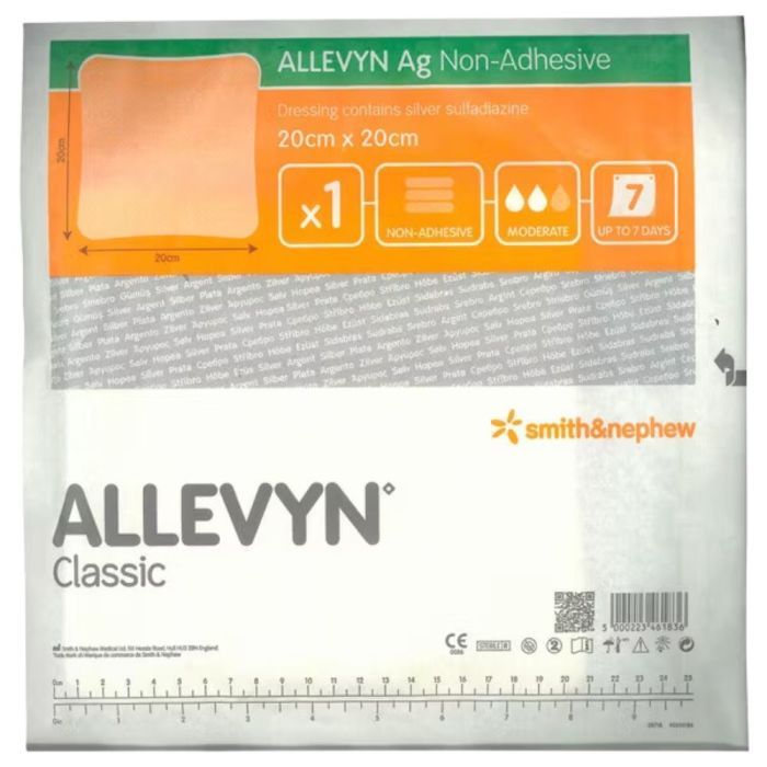 Allevyn Ag Non Adhesive, opatrunek, 20 cm x 20 cm, 1szt. (z opakowania 10 szt.) main product photo