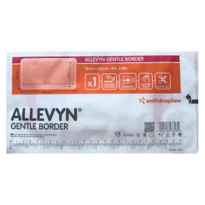 Allevyn Gentle Border,opatr.,10cmx20cm, 1szt (z op.10szt) main product photo