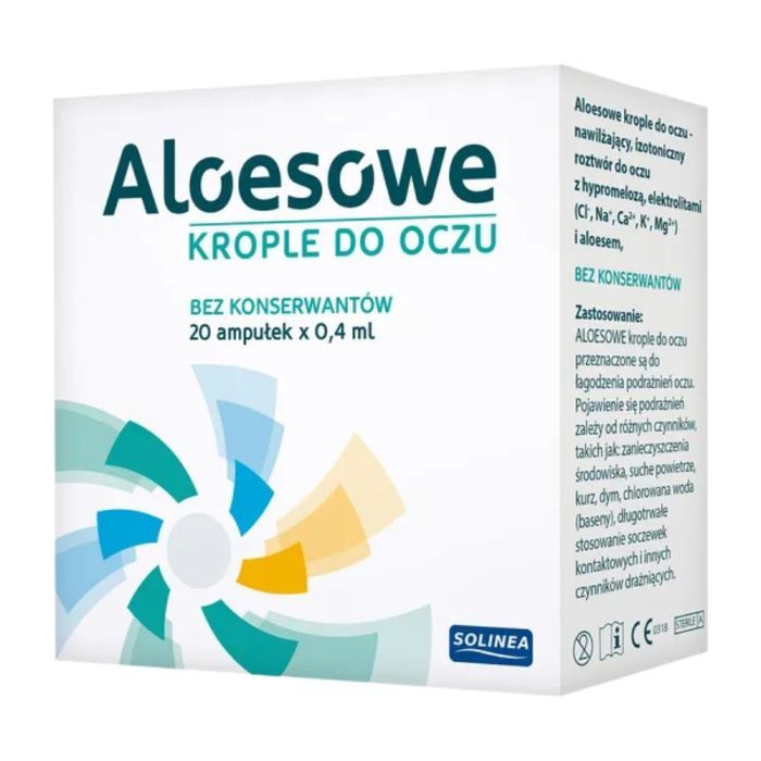 Aloesowe, krople do oczu, 0,4 ml, 20 amp main product photo