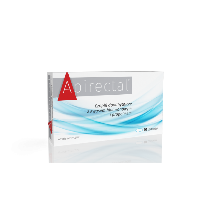 Apirectal, czopki doodbytnicze z kwasem hialuronowym i propolisem, 10 szt. main product photo