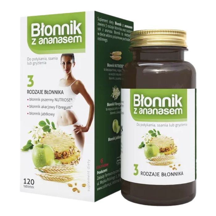 Błonnik z ananasem, tabletki do ssania, 120 szt. (Colfarm) main product photo