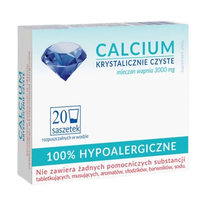 Calcium Krystalicznie Czyste, proszek, 100% hipoalergiczne, proszek w saszetkach, 20 szt. main product photo