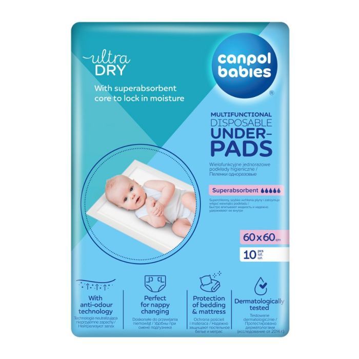 Canpol Babies, podkl. higien.,wielofunkcyjne,60x60cm,10szt main product photo