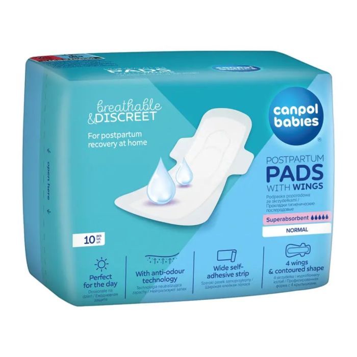 Canpol Babies, podpaski poporodowe ze skrzydełkami, Normal, 10szt main product photo