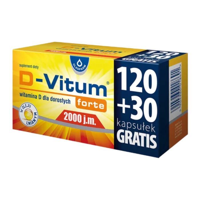D-Vitum Forte 2000 j.m., kaps.,150 szt (120szt+30szt) main product photo