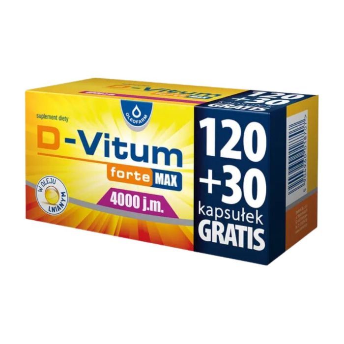 D-Vitum Forte Max 4000 j.m, kaps.,150 szt (120szt+30szt) main product photo