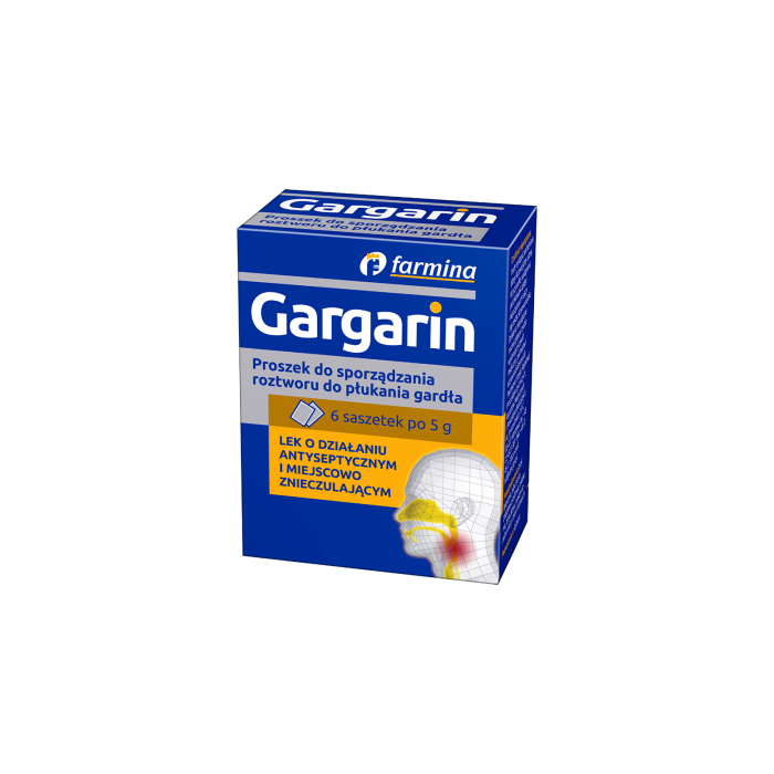 Gargarin, proszek w saszetkach do sporządzenia roztworu do płukania gardła, 5 g, 6 szt. main product photo
