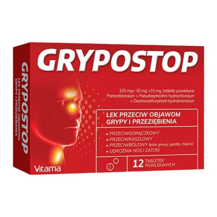 Grypostop, tabletki powlekane, 12 szt. main product photo