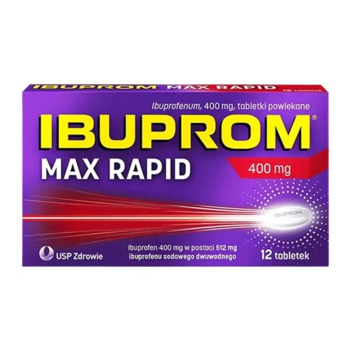 Ibuprom Max Rapid, 400 mg, tabl.powl., 12 szt main product photo