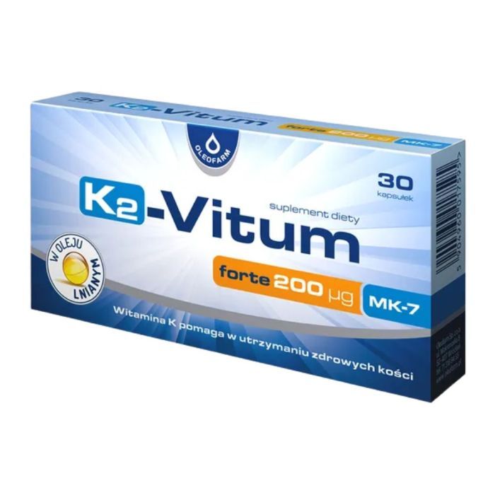 K2-Vitum forte 200 mcg MK-7, kaps., 30 szt main product photo