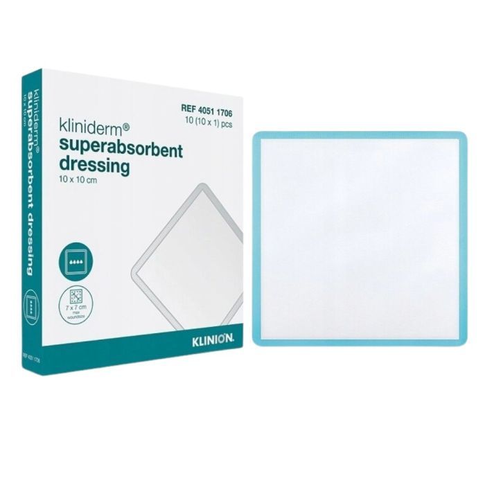 Kliniderm Superabsorbent, opatr,10cmx10cm,1szt(z op10szt) main product photo