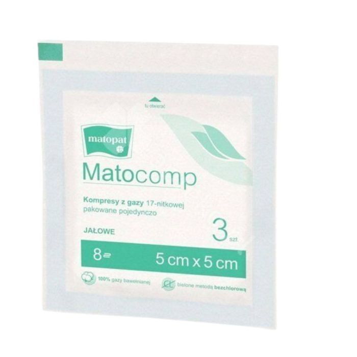 Kompr.gaz.jal.Matocomp,17nit, 5x5cm,12w, 3 szt main product photo