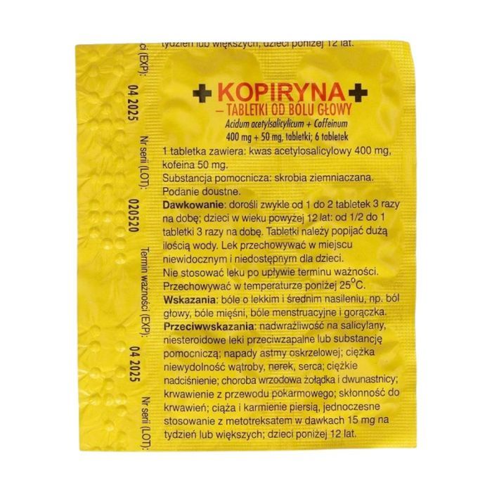 Kopiryna, 400 mg + 50 mg, tabletki, 6 szt. main product photo