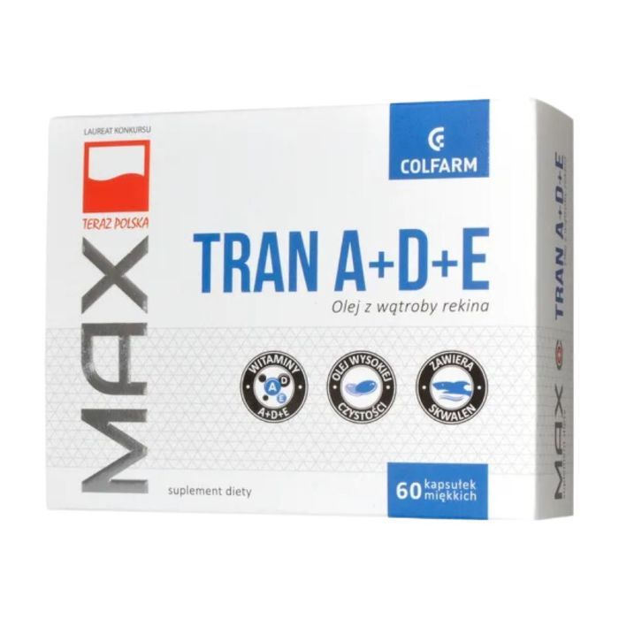 Max Tran z rekina z witaminami A+D+E, kapsułki, 60 szt. main product photo