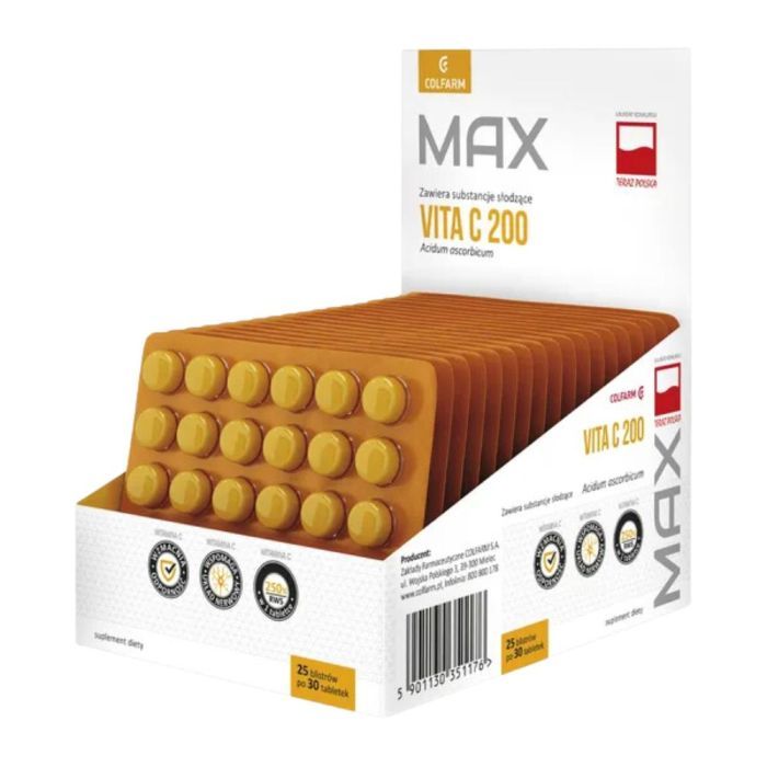 Max Vita C 200 (Vit.C 200),tabl.,30szt(bl) x 25op (box) main product photo