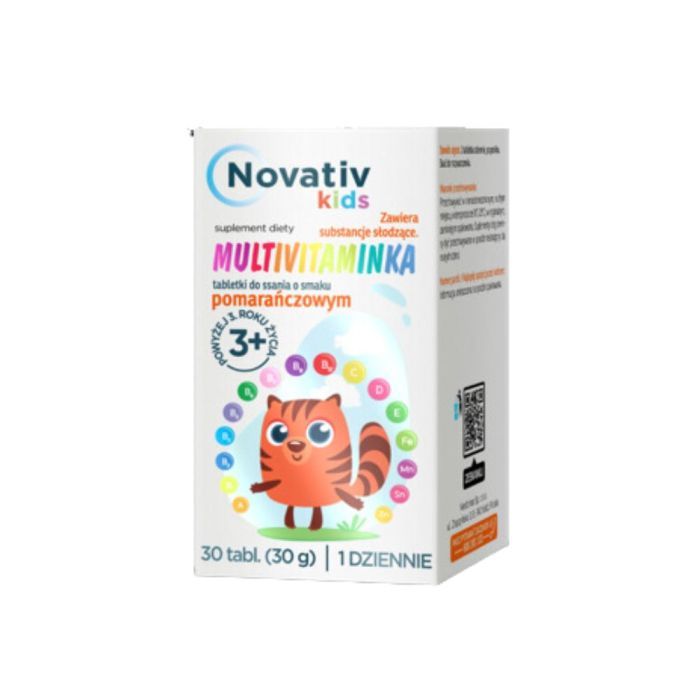 Novativ Kids Multivitaminka, 30 tabletek do ssania o smaku pomarańczowym main product photo