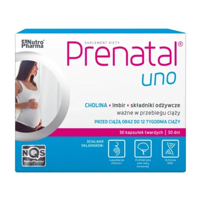 Prenatal Uno, planowanie i 1. trymestr ciąży, kapsułki, 30 szt. main product photo