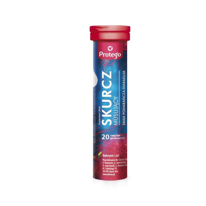 Protego Skurcz Musujący, tabletki musujące o smaku pomarńcza-marakuja, 20 szt main product photo