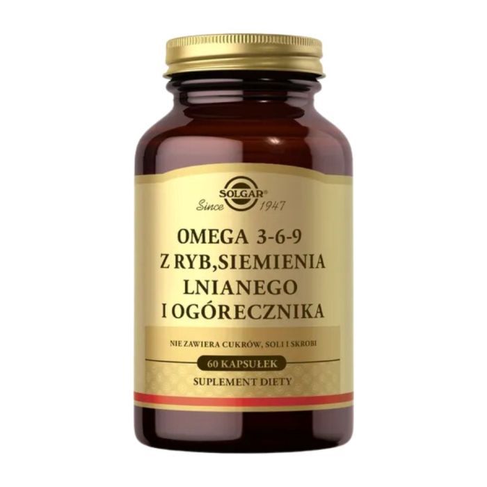 Solgar Omega 3-6-9 z ryb,siem.lnian.i ogorecznika,kaps,60szt main product photo