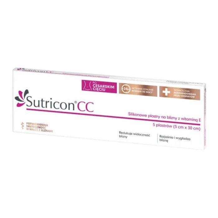 Sutricon CC,plast.,silikon.,po cesarsk.cieciu,5cmx30cm,5 szt main product photo