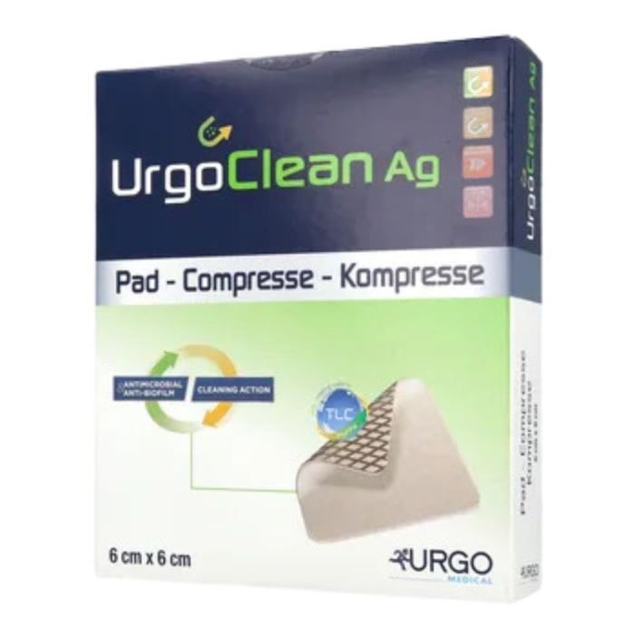 UrgoClean Ag, opatrunek, 6 cm x 6 cm, 1 szt. (z opakowania 10 sztuk). main product photo