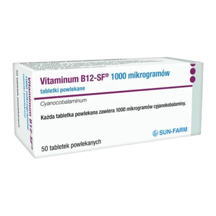 Vitaminum B12-SF, 1000 mikrogramow, tabl.powl., 50 szt main product photo
