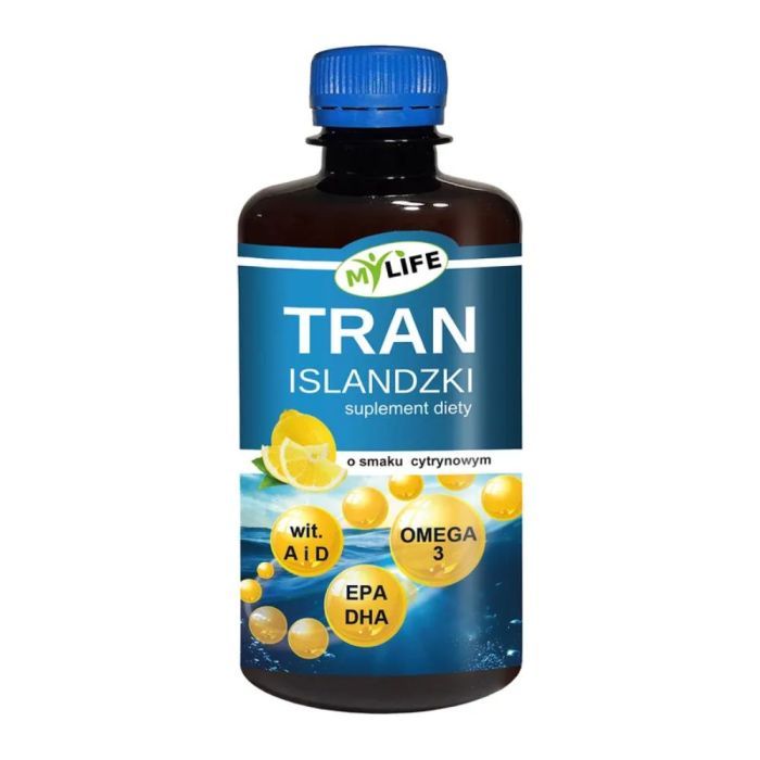 Tran Islandzki o smaku cytrynowym, olej, 250 ml main product photo