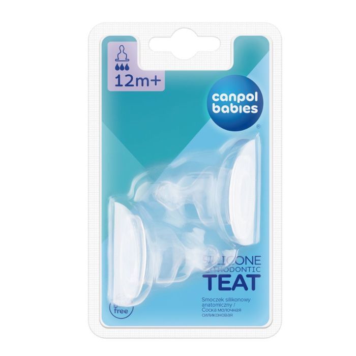 Canpol babies smoczek silikonowy szybki anatomiczny do butelki wąskiej 2 szt main product photo