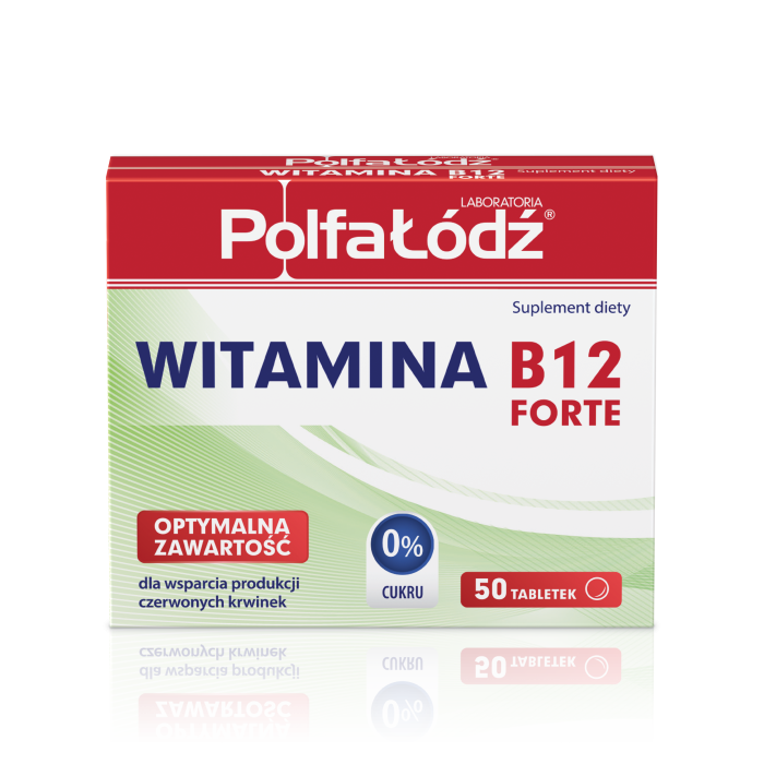 Vitaminum B12 Forte, Polfa Łódź, 10 µg, tabletki, 50 szt. main product photo