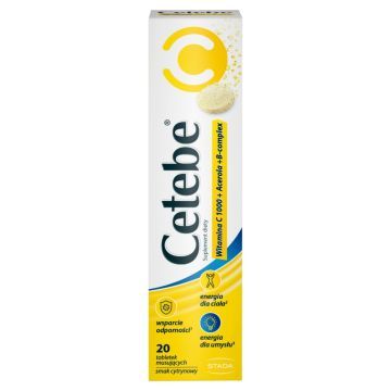 Cetebe Witamina C 1000+Acerola+B-complex, tabl.musuj.,20szt