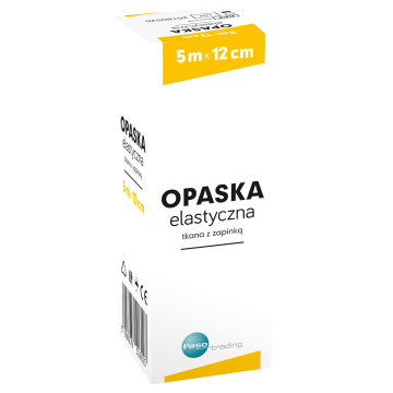 Opaska elastyczna, tkana, z zapinką, 5 m x 12 cm, 1 szt. (Paso)